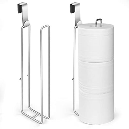 Bathroom Toilet Paper Roll Holder for 3 Roll Tissue, Brushed Nickel,Over The Tank Toilet Paper Holder,Self Adhesive Toilet Paper Holder Storage Wall Mount,Stainless Steel Toliet Paper Holder（2 Pcs） - color: B:hold 3 Rolls Tissue(2pcs)