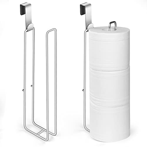 Bathroom Toilet Paper Roll Holder for 3 Roll Tissue, Brushed Nickel,Over The Tank Toilet Paper Holder,Self Adhesive Toilet Paper Holder Storage Wall Mount,Stainless Steel Toliet Paper Holder（2 Pcs） - color: B:hold 3 Rolls Tissue(2pcs)