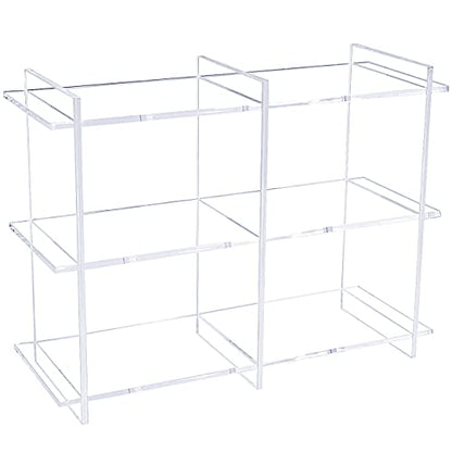 Sumerflos 3-Tier Acrylic Tabletop Display Shelf, Modern Clear Display Stand, Sturdy Storage Shelves for Toy, Makeup, Perfume, Spice