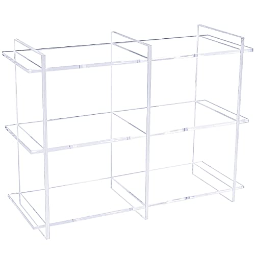 Sumerflos 3-Tier Acrylic Tabletop Display Shelf, Modern Clear Display Stand, Sturdy Storage Shelves for Toy, Makeup, Perfume, Spice