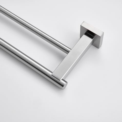Miyili 36-Inch Bath Double Towel Bar Stainless Steel Bathroom Towel Rack Holder Wall Mount Brushed Finish, A02N90B - color: Brushed Steel, size: 36-Inch