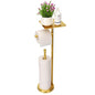 Noonext Gold Toilet Paper Holder Stand, Freestanding Toilet Paper Stand with Tray for Small Items, Toilet Paper Holder with Shelf, Storage Space for 4 Extra Toilet Paper Rolls (Gold) - color: Gold