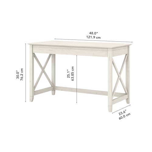 Bush Home Key West 48W Writing Desk in Linen White Oak - color: Linen White Oak, size: 48W