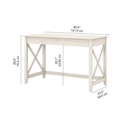 Bush Home Key West 48W Writing Desk in Linen White Oak - color: Linen White Oak, size: 48W