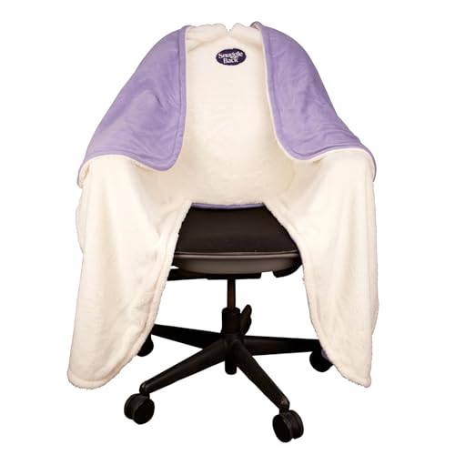 The Original Office Chair Blanket by SnuggleBack; Cozy Comfy Office Desk Chair Wrap Attaches for Hands-Free Warmth. Stay Warm In The Winter or Summer. (Lavender Pattern Fleece) - color: Lavender