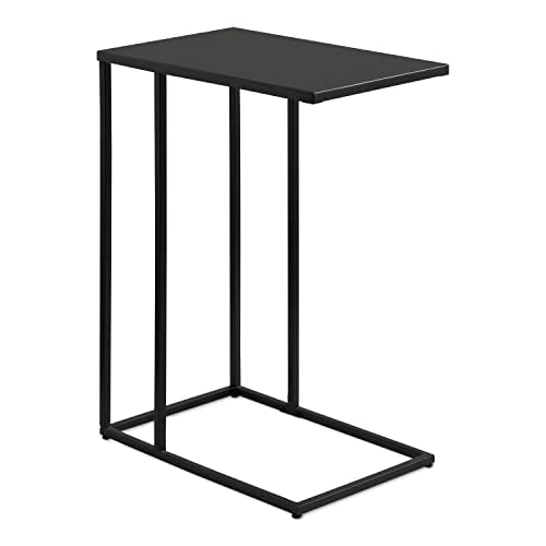 Kate and Laurel Lockhardt Metal Minimal C-Table for Bedroom or Living Room; Black; 19 x 13 x 27; Modern Narrow Side Table for Small Spaces and Bedroom Accent Piece