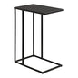 Kate and Laurel Lockhardt Metal Minimal C-Table for Bedroom or Living Room; Black; 19 x 13 x 27; Modern Narrow Side Table for Small Spaces and Bedroom Accent Piece