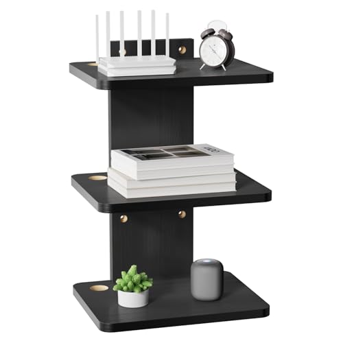 WALI Floating TV Projector Shelf, Holds Up to 22lbs, Black Floating Shelf for Under TV for DVD Players, Cable Boxes, Routers, Game Consoles, PlayStation Accessories (CS303NB), 3 Shelf - color: Black, size: 13.78 x 11.02 Inch