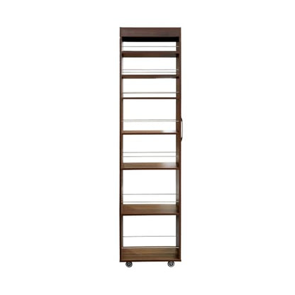 7 Tier Slim Rolling Storage Cart, 68.35" Tall Narrow Pull Out Pantry Organizer Shelves for Kitchen Laundry Bathroom, Space Saving Mobile Utility Cart with Wheels & Handle, Walnut - color: Walnut