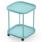 Side Table with Wheels, End Table Living Room Plastic Mobile Sofa Side Table Small Night Stand Bedroom Blue - color: Blue, size: 1 Pack