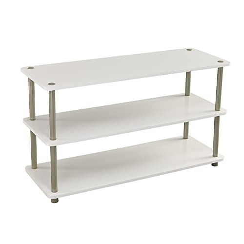 ClosetMaid 3-Tier Shelf Organizer Unit for Shoes, Accessories, Hats, Purses, Bags, in Entryway or Closet, Wood Shelves with Metal Frame, White - color: White