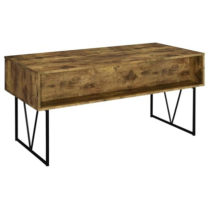 Coaster Home Furnishings Analiese Rustic 63-Inch 4-Drawer Home Office Computer Writing Desk Study Table with Storage Engineered Eco-Friendly Wood Look Laminate Sturdy Steel Base Rustic Nutmeg 800999 - color: Rustic Nutmeg