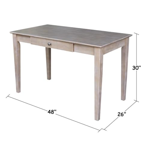 International Concepts Writing Desk with Drawer - color: Washed Gray Taupe
