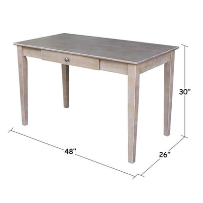 International Concepts Writing Desk with Drawer - color: Washed Gray Taupe