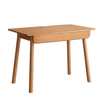 Solid Wood Desk, Mid Century Modern Home Office Desk, Computer Desk with Drawer for Writing Study Vanity 31.49" W - color: Natural-rubberwood, size: 31"W