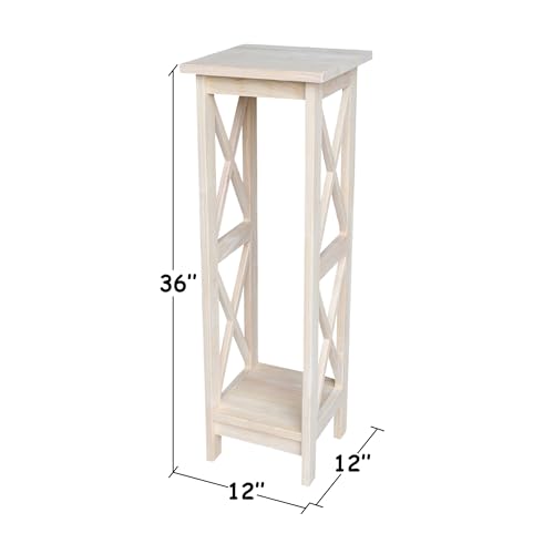 International Concepts Plant Stand, 36 inch, Unfinished - color: Unfinished, size: 12 inch W x 12 inch D x 36 inch H