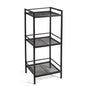 IDEALHOUSE 3 Tier Bathroom Shelves – Ladder Shelf Freestanding Rustic Home Organizer, Space-Saving Metal Storage Shelving Unit for Living Room, Bedroom, Kitchen, Office, Rustproof - color: 3 Tier Black