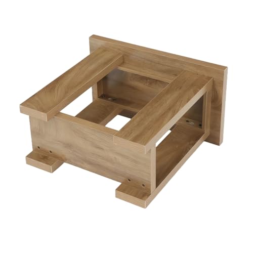 LITTLE TREE 2-Tier Side Table, Farmhouse End Table with Storage Shelves, Small Nightstand Wooden Beside Table Bed Side Table for Small Spaces, Living Room, Bedroom, Light Brown - color: Light Brown