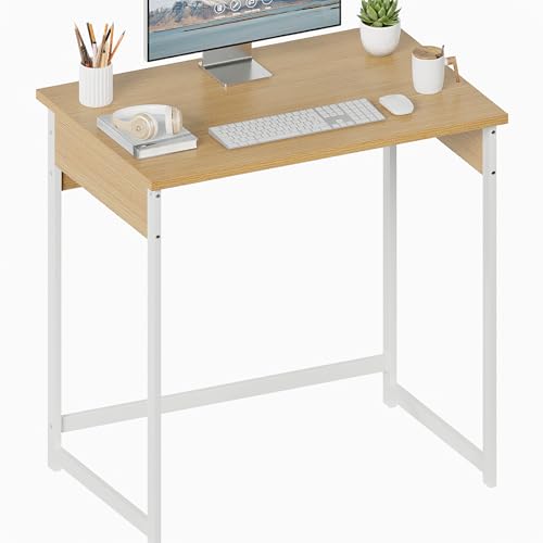 ALISENED 30 Inch Computer Desk, Home Office Desk for Small Spaces, Water-Resistant Surface, Small Writing PC Table for Bedroom, Vintage Oak - color: Vintage Oak, size: W-30in