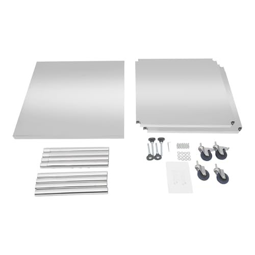 30x30x35in 3-Tier Stainless Steel Work Table with Casters & Foot Pads, Adjustable Shelves, 580 lbs Load Capacity, Space-Saving Utility Cart for Kitchen, Garage, Restaurant, Commercial & Home Use - size: 30 X 30 X 35 Inches