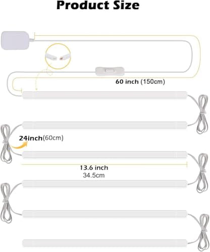 Cefrank 6-Pack 12 Inch Seamlessly Linkable LED Under Cabinet Lighting Strip Light Bars for Cabinet, Kitchen, Shelf, Workbench, Cupboard, 1200 Lumen Cold White 6000K - color: White