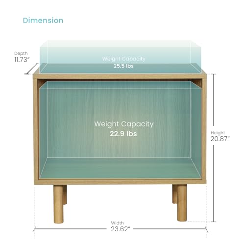 Home Zone Living 3-Pack Stackable Storage Cube End Table, Open Cabinet Design, Bookshelf Option for Living Room or Office - color: Open | 3-pack