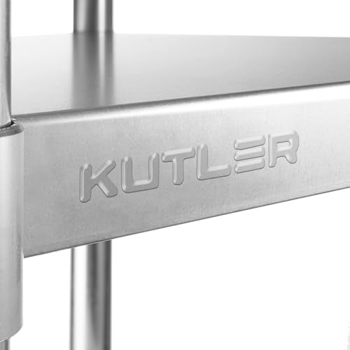 KUTLER Stainless Steel Table 24 x 48 Inches, NSF Heavy Duty Commercial Kitchen Prep and Work Table with Undershelf for Restaurant, Hotel, Home - size: 24" x 48"