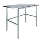 36" x 30" Open Base Stainless Steel Work Table – NSF Certified Heavy Duty Commercial Prep Table with Galvanized Legs for Kitchens, Labs & Utility Rooms - size: 36"x30"