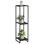 46" Tall 3-Tier Corner Plant Stand Indoor, Black | Functions as Flower Pots, Shelf, Decor Rack, Holder; Metal Frame with MDF Boards; for Living Room, Balcony; Modern Design