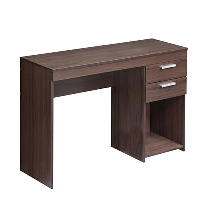Techni Mobili 48 Inch Modern Compact Computer Desk with Drawers, Espresso | 48 Inch modern desk with storage drawers, sturdy frame, compact design, ideal for bedrooms and home office workspaces - color: Espresso