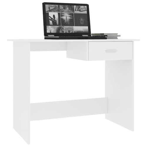 Modern Writing Desk for Home Office with Storage Drawer, Sleek Minimalist Design and Durable Matte Finish