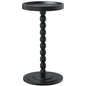 XNSDXV Round Side Table with Solid Wood Leg, Small Drink Table for Small Spaces, Martini Table with Raised Edge, Pedestal Side Table for Living Room, Bedroom,Sofa and Couch (Black) - color: Black