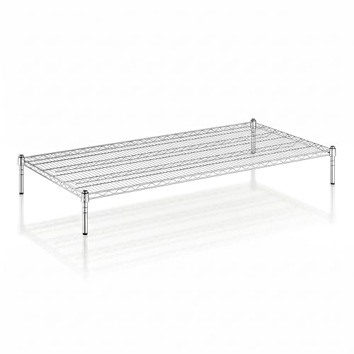 30" x 60" x 8" Chrome Wire Storage Shelf, Dunnage Rack, Commercial 1 Tier Small Shelf - color: Silver, size: 30"D x 60"W x 8"H