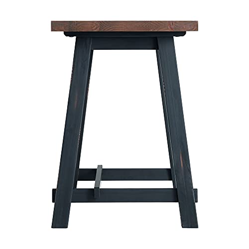 Adam 32 in. Solid Pine Wood Desk, Rustic Industrial Style, Distressed Black Sawhorse Legs, Compact Office Desk, Natural Wood Characteristics, 32 in. W x 21 in. D x 30 in. H, Ideal for Home Office - size: 32"W