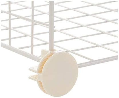 Amazon Basics 4 Cube Wire Grid Storage Organizer, Closet Organizer and Shelves, Stackable, Space-Saving, Easy to Assemble, 14"x14"x14", White - color: White