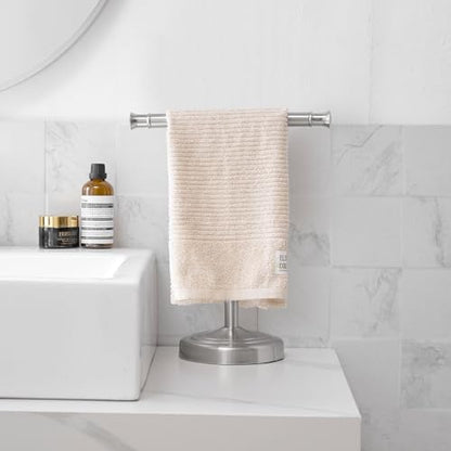 RUMOSE 13 Inch Brushed Nickel Towel Stand Hand Towel Holder Bathroom Kitchen Vanity Countertop T-Shape Towel Rack Free Standing Stainless Steel Towel Bar Towel Ring - color: Brushed Nickel