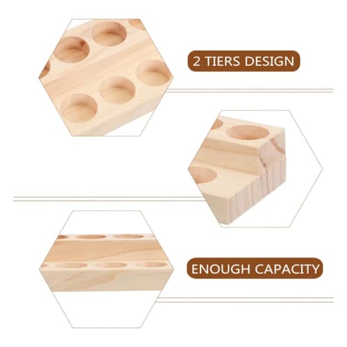 2 Pack 2-Tier Slanted Wooden Essential Oil Organizer - Perfume/Nail Polish Display Stand, Sturdy Space-Saving Countertop Rack for Small Cosmetics & Clear View - style: 2 Layers