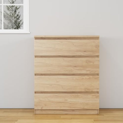Nightstand with Drawers, Bedside Table with Drawers, Sofa Side Table Storage Cabinet, Night Stand for Bedroom Living Room (1, 4 Drawers Nature, 31.5" W×15.7" D×38.1" H) - color: 4 Drawers Nature, 31.5"w