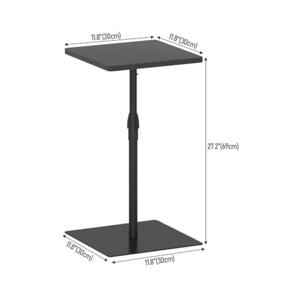 TUTOTAK Tall Side Table, Wide Top End Table, Adjustable Height Drink Table | Pedestal Table for Small Spaces, Accent Nightstand, livingroom, Bedroom, Black TB01BK097 - color: Black, size: 1 Pack, style: Square