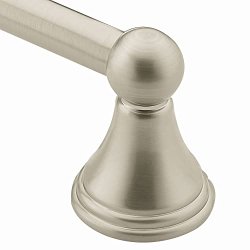 Moen Preston Collection Brushed Nickel 18-Inch Single Bathroom Towel Bar, DN8418BN - color: Brushed Nickel, size: 18 Inch