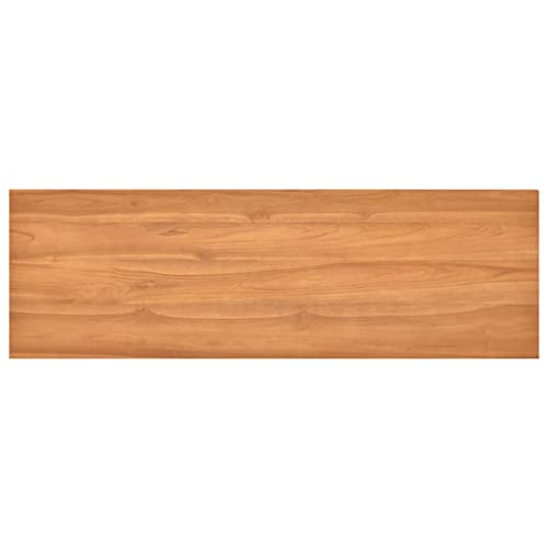 Solid Teak Wood Console Desk Natural Finish Black Medium Size for Home Office and Living Room, Rustic Style Writing Table with Smooth Surface and Sturdy Square Legs, - size: 47.2" x 17.7" x 29.5" & Black