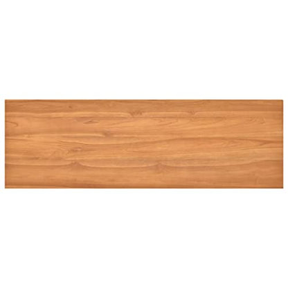 Solid Teak Wood Console Desk 47.2 Inch Rustic Computer Desk for Home Office with Sturdy Legs and Smooth Surface for Writing and Studying - size: 17.7 x 47.2 x 29.5 in (W x L x H)