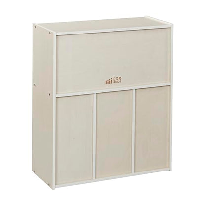 ECR4Kids Streamline 15 Cubby Tray Storage Cabinet, 5x3, Classroom Furniture, White Wash - color: White