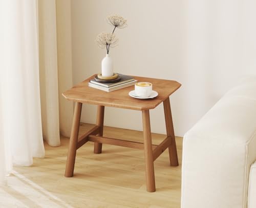 CIMOTA Solid Wood Side Table Modern Small Square End Table for Living Room Farmhouse Narrow Nightstand for Small Spaces/Bedroom/Office, Natural Finish - color: Natrual