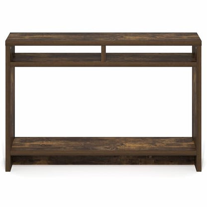 Furinno Viola Entryway Table, 3-Tier Narrow Console Table with Extra Thick Frame and Storage Shelf, 47.2" Wide Sofa Table, for Living Room, Home Office, Entryway, Amber Pine - color: Amber Pine