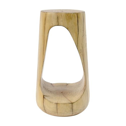 Merax Hollow MGO Accent Side Table, Unique Modern End Table with Wide Pedestal & Tabletop, Small Drink Tables for Living Room, Bedroom Night Stand Bedside Table, No Assembly Required, Natural - color: Natural, size: Hollow Design