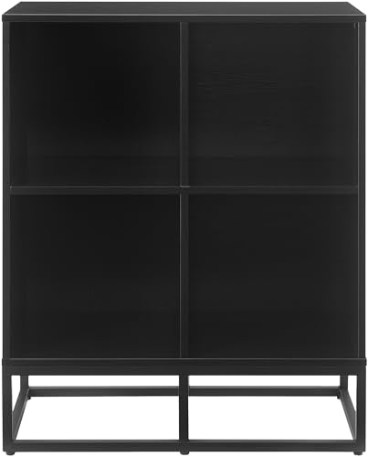 Crosley Furniture Enzo Record Storage Cube Bookcase, Vinyl Records Holder and Player Stand, Black