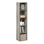 Furinno PASIR Book Shelf, 5-Tier Tall Narrow Bookshelf, Open Shelves Bookcase, 9 x 12 x 52, Easy Assembly, for Living Room, Bedroom, Home Office, French Oak - color: French Oak, size: 5-Tier Cube
