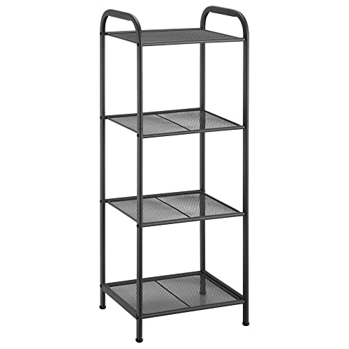 MAX Houser Storage Rack with Shelf,Industrial Style Extendable Plant Stand, Standing Shelf Units for Kitchen, Bathroom, Office,Living Room, Balcony, Kitchen (Charcoal Gray, 4 Tier) - color: Grey, size: 4-Tier