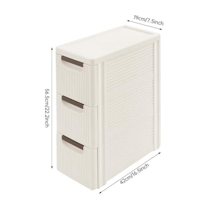 3 Drawers Slim Bathroom Storage Cabinet,Narrow Plastic Storage Cart,Rolling Dresser on Wheels for Bedroom,Living Room,Bathroom,Kitchen - size: 3 Drawers